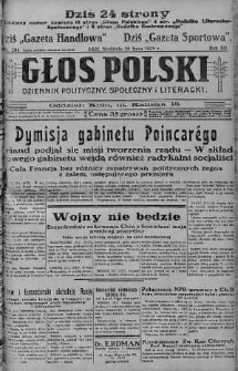 Głos Polski : dziennik polityczny, społeczny i literacki 28 lipiec 1929 nr 204
