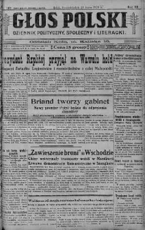 Głos Polski : dziennik polityczny, społeczny i literacki 29 lipiec 1929 nr 205