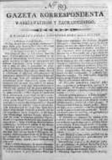 Gazeta Korrespondenta Warszawskiego y Zagranicznego 1800, Nr 89