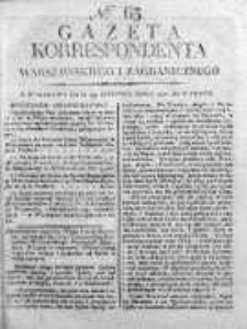 Korespondent Warszawski Donoszący Wiadomości Krajowe i Zagraniczne 1810, Nr 63