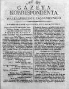 Korespondent Warszawski Donoszący Wiadomości Krajowe i Zagraniczne 1810, Nr 67