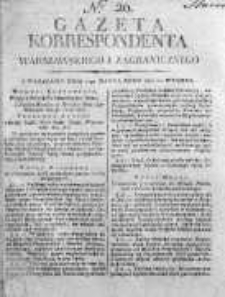 Korespondent Warszawski Donoszący Wiadomości Krajowe i Zagraniczne 1812, Nr 20