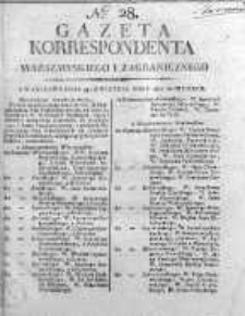 Korespondent Warszawski Donoszący Wiadomości Krajowe i Zagraniczne 1812, Nr 28