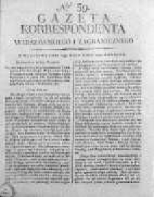 Korespondent Warszawski Donoszący Wiadomości Krajowe i Zagraniczne 1812, Nr 39
