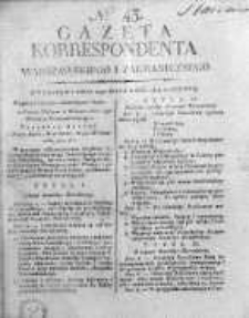 Korespondent Warszawski Donoszący Wiadomości Krajowe i Zagraniczne 1812, Nr 43
