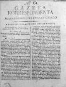 Korespondent Warszawski Donoszący Wiadomości Krajowe i Zagraniczne 1812, Nr 61