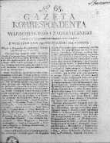 Korespondent Warszawski Donoszący Wiadomości Krajowe i Zagraniczne 1812, Nr 65
