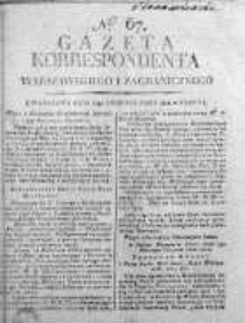 Korespondent Warszawski Donoszący Wiadomości Krajowe i Zagraniczne 1812, Nr 67