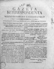Korespondent Warszawski Donoszący Wiadomości Krajowe i Zagraniczne 1812, Nr 86