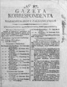 Korespondent Warszawski Donoszący Wiadomości Krajowe i Zagraniczne 1812, Nr 87
