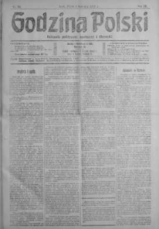 Godzina Polski : dziennik polityczny, społeczny i literacki 5 kwiecień 1918 nr 92