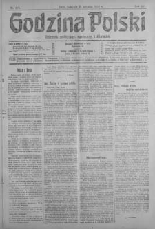 Godzina Polski : dziennik polityczny, społeczny i literacki 25 kwiecień 1918 nr 112