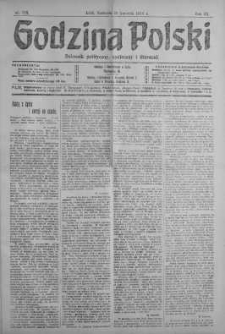 Godzina Polski : dziennik polityczny, społeczny i literacki 28 kwiecień 1918 nr 115