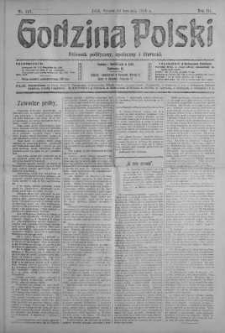 Godzina Polski : dziennik polityczny, społeczny i literacki 30 kwiecień 1918 nr 117