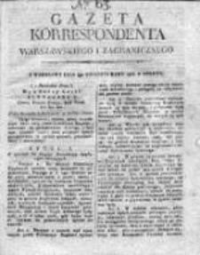 Gazeta Korrespondenta Warszawskiego i Zagranicznego 1818 II, Nr 63
