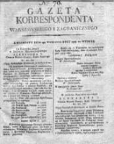 Gazeta Korrespondenta Warszawskiego i Zagranicznego 1818 II, Nr 70
