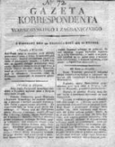 Gazeta Korrespondenta Warszawskiego i Zagranicznego 1818 II, Nr 72