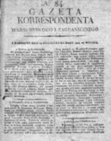 Gazeta Korrespondenta Warszawskiego i Zagranicznego 1818 II, Nr 84