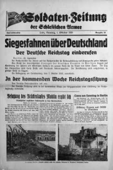 Soldaten = Zeitung der Schlesischen Armee 1 October 1939 nr 23