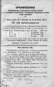 Sprawozdanie Spółdzielczego Towarzystwa Budowy Domów dla Urzędników Skarbowych i Pracujących Umysłowo w Łodzi R. 7. 1931