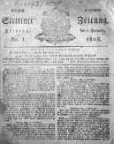 Stettinische Zeitung. Königlich privilegirte 1808, Nr 1