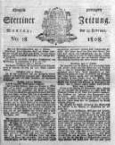 Stettinische Zeitung. Königlich privilegirte 1808, Nr 18