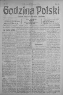 Godzina Polski : dziennik polityczny, społeczny i literacki 20 czerwiec 1918 nr 166