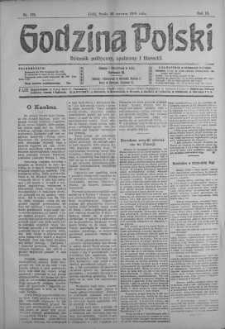 Godzina Polski : dziennik polityczny, społeczny i literacki 26 czerwiec 1918 nr 172