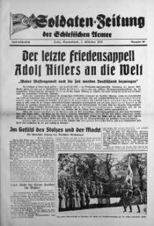 Soldaten = Zeitung der Schlesischen Armee 7 October 1939 nr 28