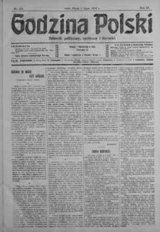 Godzina Polski : dziennik polityczny, społeczny i literacki 5 lipiec 1918 nr 181