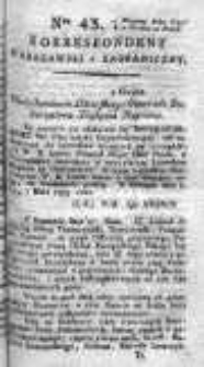 Korespondent Warszawski Donoszący Wiadomości Krajowe i Zagraniczne 1795, Nr 43