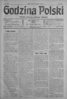 Godzina Polski : dziennik polityczny, społeczny i literacki 16 lipiec 1918 nr 192