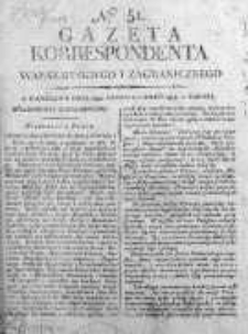 Korespondent Warszawski Donoszący Wiadomości Krajowe i Zagraniczne 1814, Nr 51