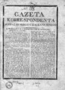 Gazeta Korrespondenta Warszawskiego i Zagranicznego 1826, Nr 52