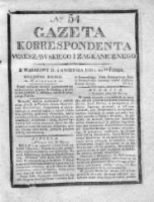 Gazeta Korrespondenta Warszawskiego i Zagranicznego 1826, Nr 54