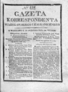 Gazeta Korrespondenta Warszawskiego i Zagranicznego 1826, Nr 62