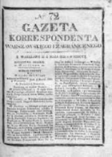 Gazeta Korrespondenta Warszawskiego i Zagranicznego 1826, Nr 72