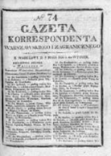 Gazeta Korrespondenta Warszawskiego i Zagranicznego 1826, Nr 74