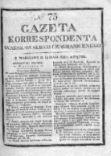 Gazeta Korrespondenta Warszawskiego i Zagranicznego 1826, Nr 75