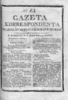 Gazeta Korrespondenta Warszawskiego i Zagranicznego 1826, Nr 84