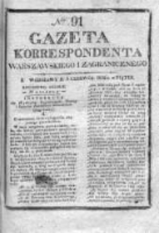 Gazeta Korrespondenta Warszawskiego i Zagranicznego 1826, Nr 91