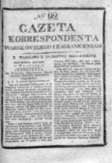 Gazeta Korrespondenta Warszawskiego i Zagranicznego 1826, Nr 92
