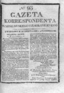 Gazeta Korrespondenta Warszawskiego i Zagranicznego 1826, Nr 93