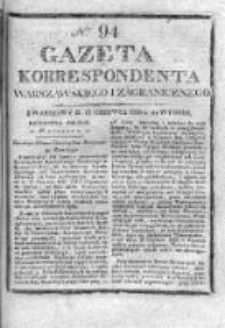 Gazeta Korrespondenta Warszawskiego i Zagranicznego 1826, Nr 94