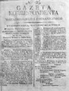 Gazeta Korrespondenta Warszawskiego i Zagranicznego 1816, Nr 25