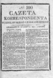 Gazeta Korrespondenta Warszawskiego i Zagranicznego 1826, Nr 100