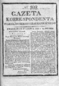 Gazeta Korrespondenta Warszawskiego i Zagranicznego 1826, Nr 102