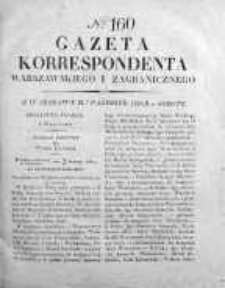 Gazeta Korrespondenta Warszawskiego i Zagranicznego 1826, Nr 160