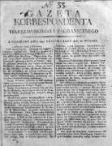 Gazeta Korrespondenta Warszawskiego i Zagranicznego 1816, Nr 33