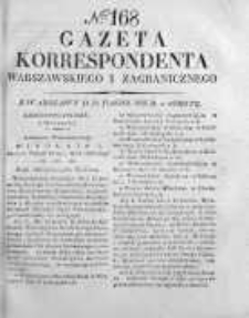 Gazeta Korrespondenta Warszawskiego i Zagranicznego 1826, Nr 168